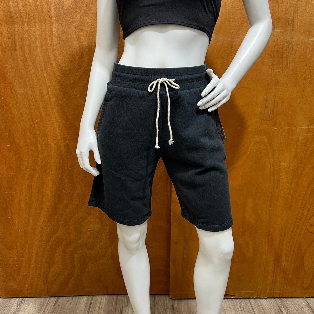 Goodthreads Women's Black Fleece Sweat Shorts Drawstring Lounge Shorts Size S